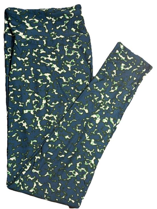 LuLaRoe Pants - NWT LuLaRoe Halloween Batik Dye Pattern in Teal & Green Leggings Size TC 12-18
